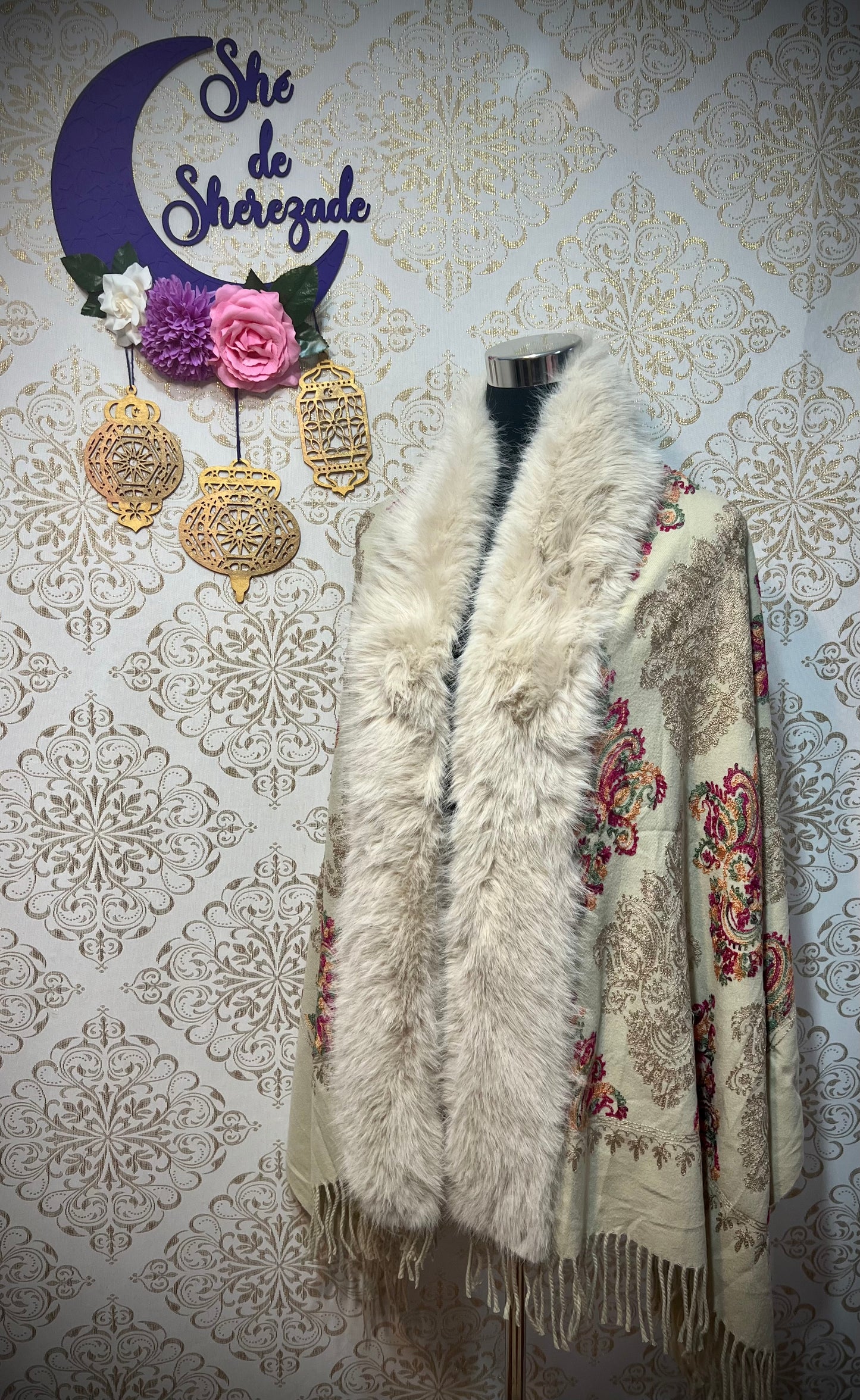 Pashmina con pelo