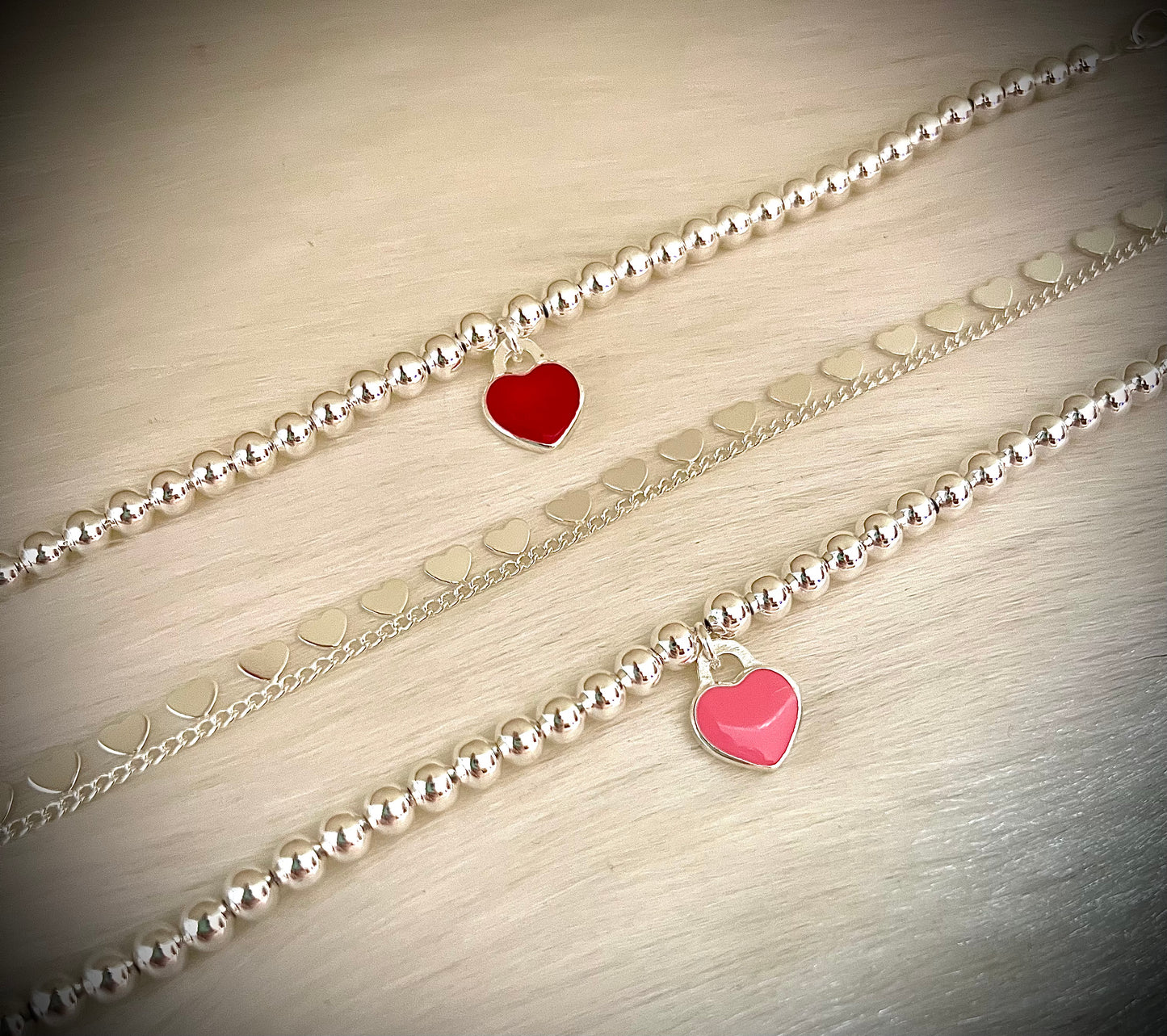 Pulseras corazones