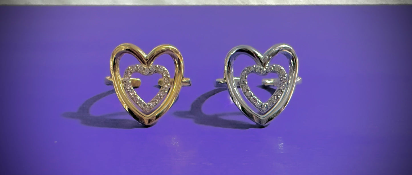 Anillo doble corazón