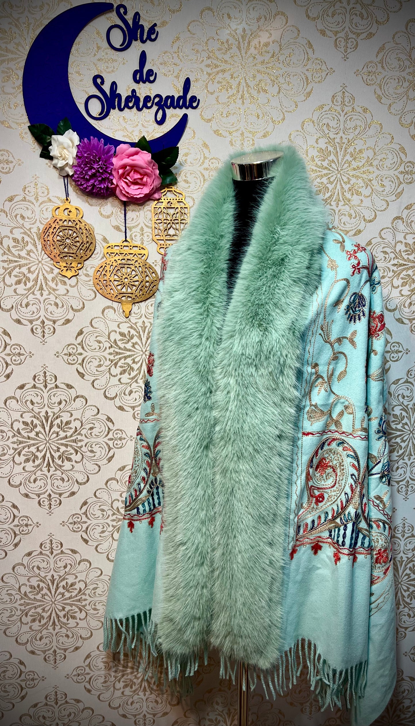 Pashmina con pelo