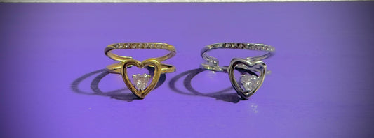 Anillo corazón diamante